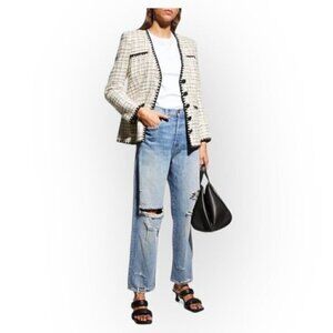 NWT Veronica‎ Beard Blake  Straight jeans with Destory, size 25